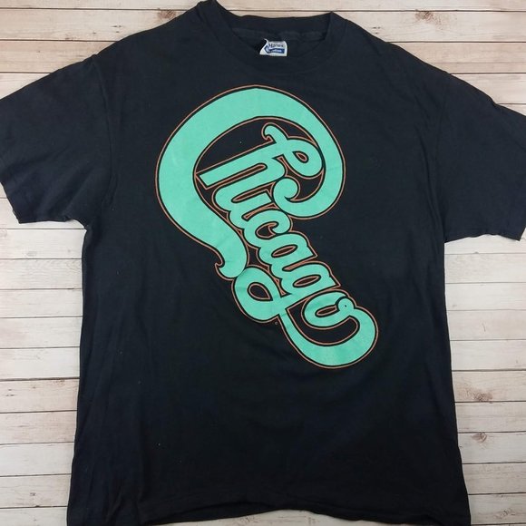 VTG 80s Chicago Two Sided World Tour Tee Shirt - Picture 1 of 6